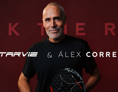 Alex Corretja con una pala STARVIE y el lema Break the rules