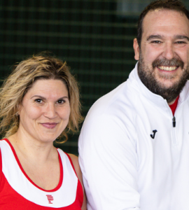 Dos jugadores del circuito de pádel Estrella Damm